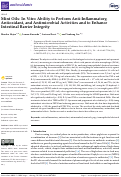 Cover page: Mint Oils: In Vitro Ability to Perform Anti-Inflammatory, Antioxidant, and Antimicrobial Activities and to Enhance Intestinal Barrier Integrity