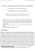 Cover page: Convex subspaces of Lie incidence geometries