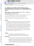 Cover page: Acceptability and Feasibility of HIV Self-Testing Among Transgender Women in San Francisco: A Mixed Methods Pilot Study