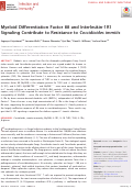 Cover page: Myeloid differentiation factor 88 (MyD88) and IL-1R1 signaling contribute to resistance to Coccidioides immitis.