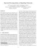 Cover page: Spectral Decomposition of Signaling Networks