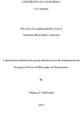 Cover page: The role of Lysophosphatidic Acid in Traumatic Brain Injury outcomes