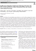 Cover page: Health Service Utilization in Adolescents Following a First Arrest: The Role of Antisocial Behavior, Callous-Unemotional Traits, and Juvenile Justice System Processing.