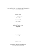 Cover page: Travel and Activity Participation as Influenced by Car Availability and Use