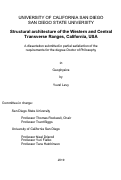 Cover page: Structural architecture of the Western and Central Transverse Ranges, California, USA