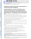 Cover page: Potential impact of family history–based screening guidelines on the detection of early‐onset colorectal cancer