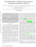 Cover page: Distributed Many-to-Many Protein Sequence Alignment using Sparse Matrices