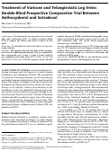 Cover page: Treatment of varicose and telangiectatic leg veins: double-blind prospective comparative trial between aethoxyskerol and sotradecol.