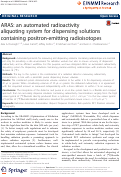 Cover page: ARAS: an automated radioactivity aliquoting system for dispensing solutions containing positron-emitting radioisotopes