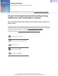 Cover page: An open trial targeting emotional eating among adolescents with overweight or obesity.