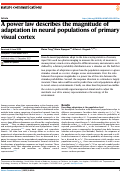 Cover page: A power law describes the magnitude of adaptation in neural populations of primary visual cortex.