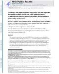 Cover page: Challenges and opportunities to increasing fruit and vegetable distribution through the US charitable feeding network: increasing food systems recovery of edible fresh produce to build healthy food access.