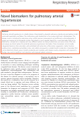 Cover page: Novel biomarkers for pulmonary arterial hypertension