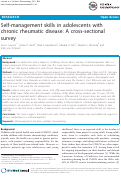 Cover page: Self-management skills in adolescents with chronic rheumatic disease: A cross-sectional survey