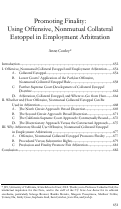 Cover page: Promoting Finality: Using Offensive, Nonmutual Collateral Estoppel in Employment Arbitration