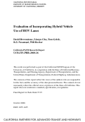 Cover page: Evaluation of Incorporating Hybrid Vehicle Use of HOV Lanes