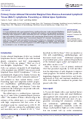 Cover page: Primary Ocular Adnexal Extranodal Marginal Zone Mucosa-Associated Lymphoid Tissue (MALT) Lymphoma Presenting as Orbital Apex Syndrome