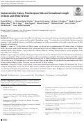 Cover page: Socioeconomic Status, Preeclampsia Risk and Gestational Length in Black and White Women.