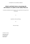 Cover page: Abiotic and biotic factors structuring the microbiomes of conifers in the family Pinaceae