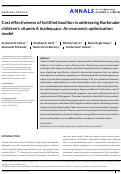 Cover page: Cost effectiveness of fortified bouillon in addressing Burkinabe childrens vitamin A inadequacy: An economic optimization model.