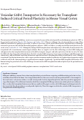 Cover page: Vesicular GABA Transporter Is Necessary for Transplant-Induced Critical Period Plasticity in Mouse Visual Cortex