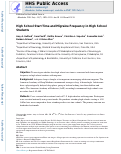 Cover page: High School Start Time and Migraine Frequency in High School Students