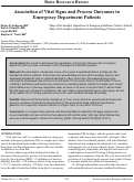 Cover page: Association of Vital Signs and Process Outcomes in Emergency Department Patients