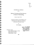 Cover page: Inference processing and error recovery in sentence understanding