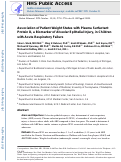 Cover page: Association of patient weight status with plasma surfactant protein D, a biomarker of alveolar epithelial injury, in children with acute respiratory failure.