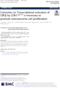 Cover page: Correction to: Transcriptional activation of CBFβ by CDK11p110 is necessary to promote osteosarcoma cell proliferation