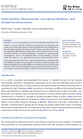 Cover page: State humility: Measurement, conceptual validation, and intrapersonal processes