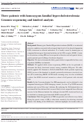 Cover page: Three patients with homozygous familial hypercholesterolemia: Genomic sequencing and kindred analysis