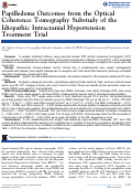 Cover page: Papilledema Outcomes from the Optical Coherence Tomography Substudy of the Idiopathic Intracranial Hypertension Treatment Trial