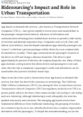 Cover page: Ridesourcing’s Impact and Role in Urban Transportation