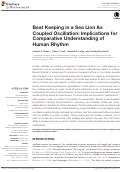 Cover page: Beat Keeping in a Sea Lion As Coupled Oscillation: Implications for Comparative Understanding of Human Rhythm
