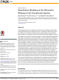 Cover page: Quantitative Modeling of the Alternative Pathway of the Complement System