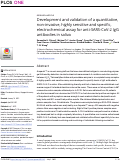 Cover page: Development and validation of a quantitative, non-invasive, highly sensitive and specific, electrochemical assay for anti-SARS-CoV-2 IgG antibodies in saliva