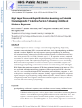 Cover page: High vagal tone and rapid extinction learning as potential transdiagnostic protective factors following childhood violence exposure.