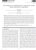 Cover page: Joint Selling of Complementary Components Under Brand and Retail Competition