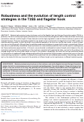 Cover page: Robustness and the evolution of length control strategies in the T3SS and flagellar hook