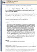 Cover page: Comparison of epicardial adipose tissue volume and coronary artery disease severity in asymptomatic adults with versus without diabetes mellitus.