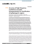 Cover page: Accuracy of high-frequency oscillations recorded intraoperatively for classification of epileptogenic regions