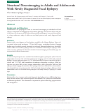 Cover page: Structural Neuroimaging in Adults and Adolescents With Newly Diagnosed Focal Epilepsy: The Human Epilepsy Project.