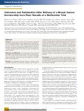 Cover page: Outcomes and Satisfaction After Delivery of a Breast Cancer Survivorship Care Plan: Results of a Multicenter Trial