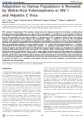 Cover page: Adaptation to Human Populations Is Revealed by Within-Host Polymorphisms in HIV-1 and Hepatitis C Virus