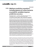 Cover page: Methane prediction equations including genera of rumen bacteria as predictor variables improve prediction accuracy.