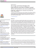 Cover page: Sex, drugs, and early emerging risk: Examining the association between sexual debut and substance use across adolescence