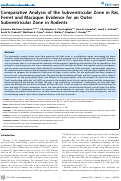 Cover page: Comparative Analysis of the Subventricular Zone in Rat, Ferret and Macaque: Evidence for an Outer Subventricular Zone in Rodents