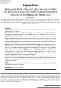 Cover page: Taking an Antibiotic Time-out: Utilization and Usability of a Self-Stewardship Time-out Program for Renewal of Vancomycin and Piperacillin-Tazobactam.