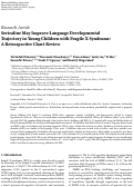 Cover page: Sertraline May Improve Language Developmental Trajectory in Young Children with Fragile X Syndrome: A Retrospective Chart Review